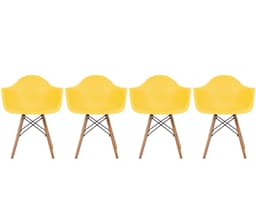 Set de 4 sillas réplica Eames Armchair - Amarillo