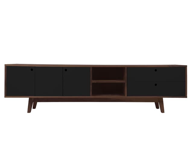 Mueble para tv Evo nogal 200 cm - Negro