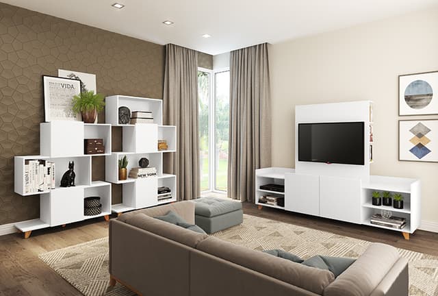 Mueble para tv Quichuay con repisas - Blanco