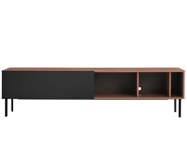 Mueble de tv 200 cm Portales nogal - Negro