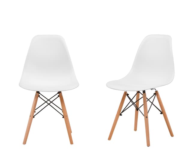 Set de 2 sillas réplica Eames - Blanco