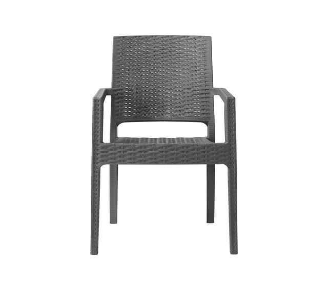 Silla Tulpan con brazos - Gris oscuro